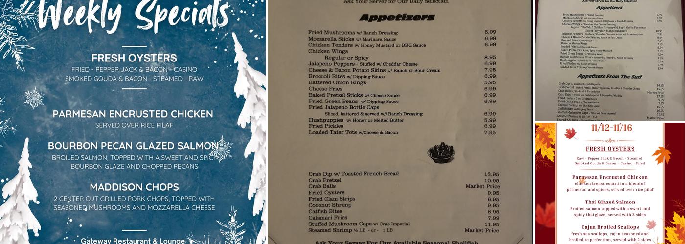 Gateway Restaurant & Lounge Menu