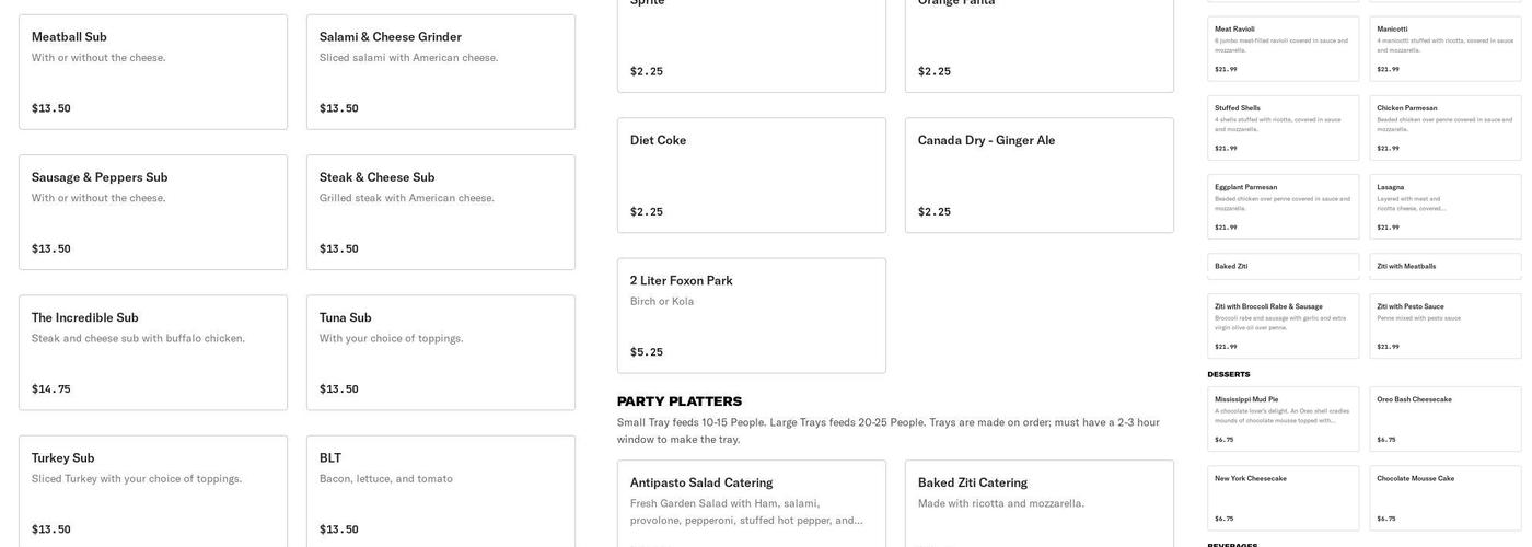 Amore Apizza Menu