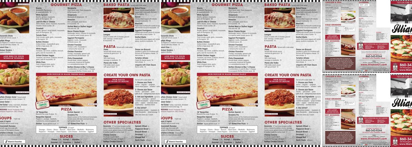 Illiano's Ristorante and Pizzeria Menu