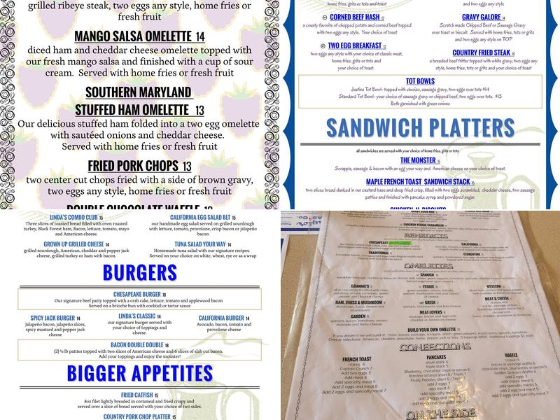 Linda's Cafe Menu