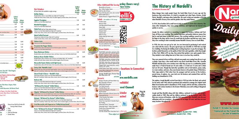 Nardelli's Grinder Shoppe Menu