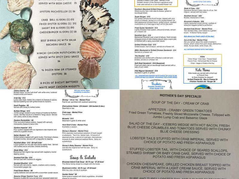 Clarke's Landing Restaurant Menu