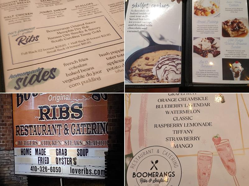 Boomerangs Original Ribs & Seafood Menu