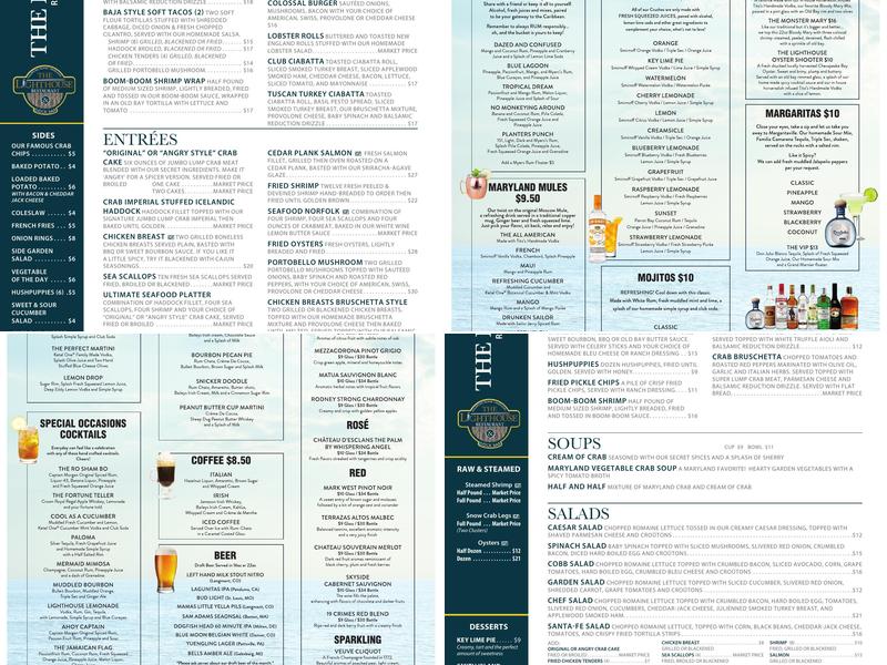 The Lighthouse Restaurant and Dockbar Menu
