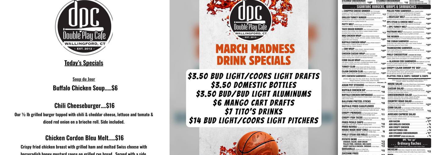 Double Play Cafe Menu