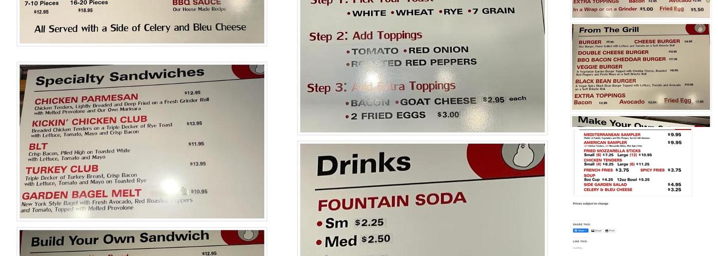 Red & Black Cafe Menu