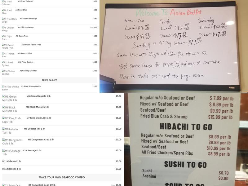 Asian Buffet Menu