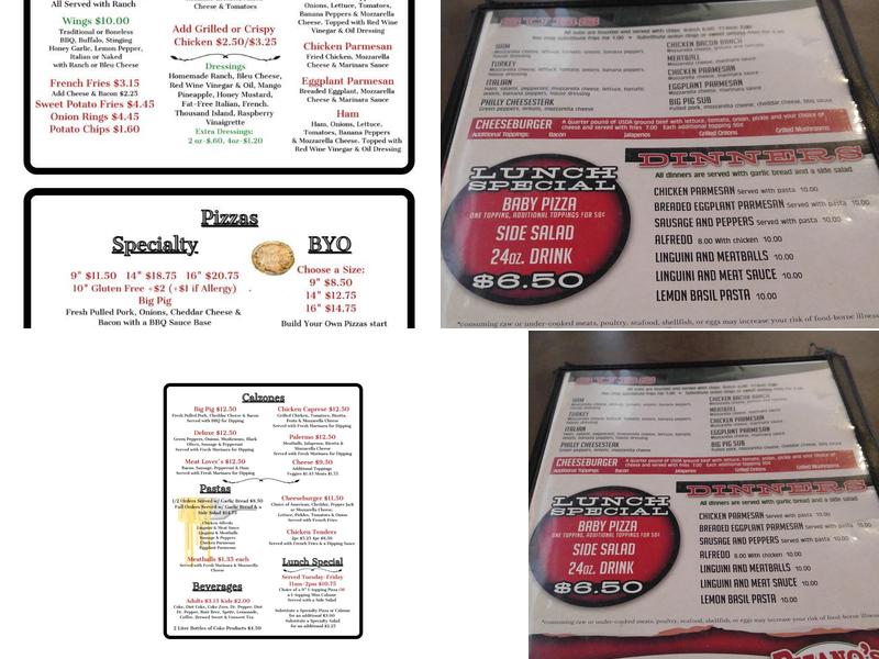 Pizano's Pizza and Sauce Lounge Menu