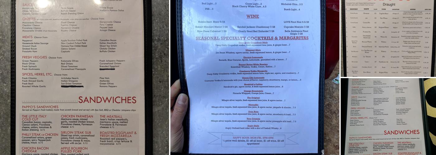 PaPPo's Pizzeria & Pub Downtown Springfield Menu