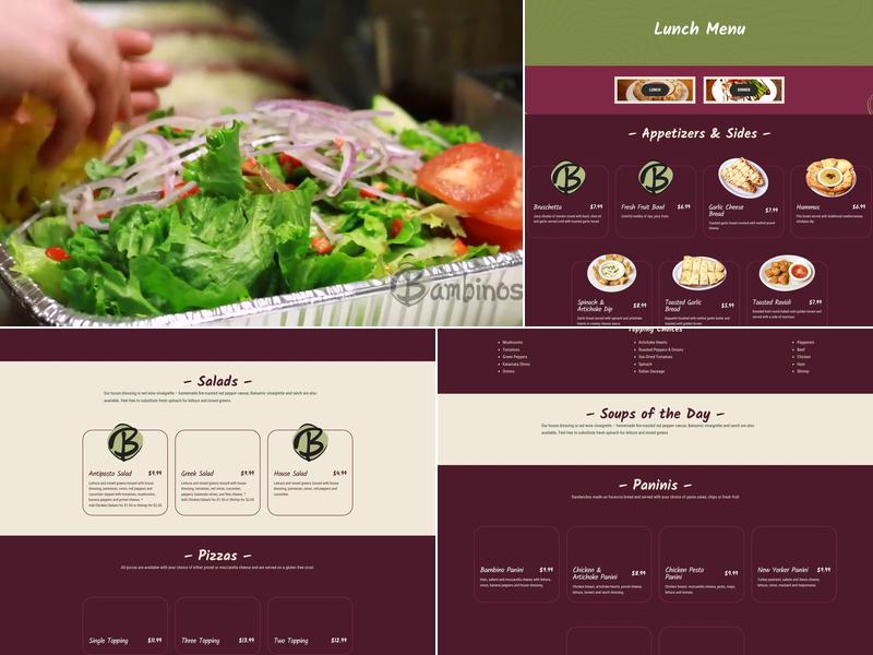 Bambinos Cafe on Delmar Menu