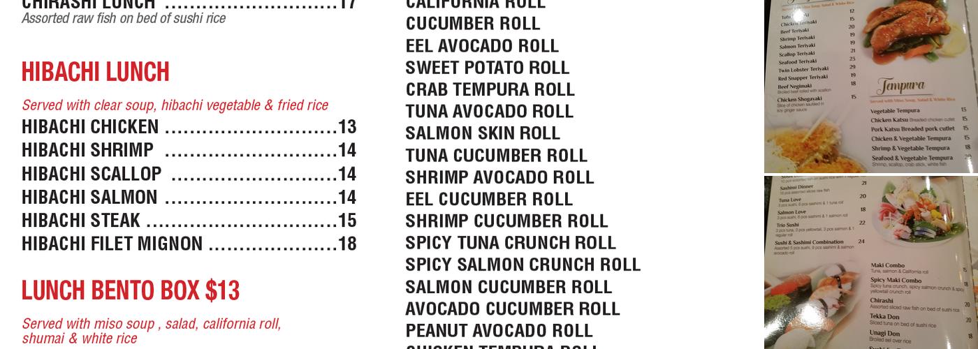 Sakimura Meriden Menu