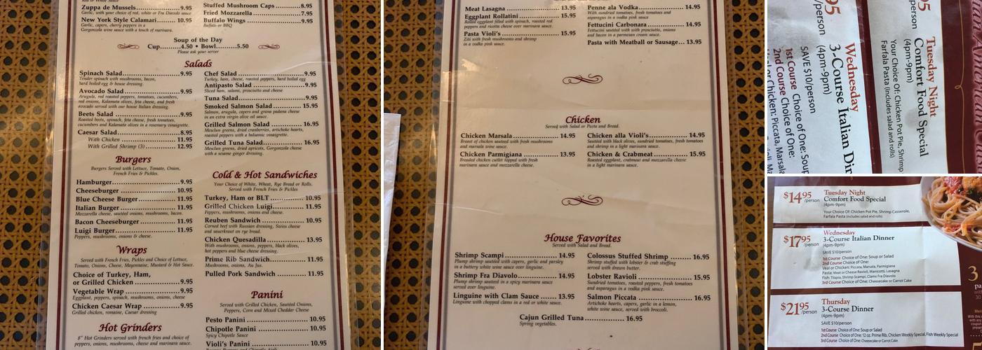 Violi's Restaurant Menu