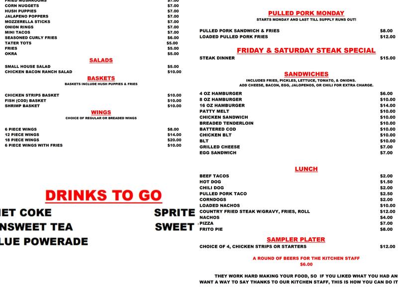Drunken Monkey Bar & Grill Menu