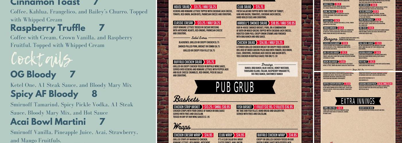 Harbell's Menu