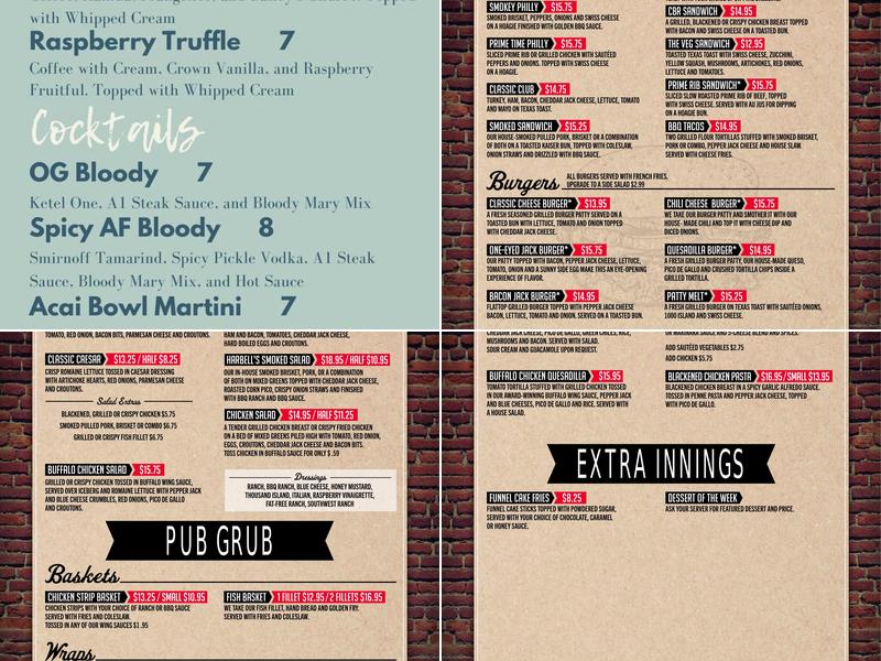 Harbell's Menu