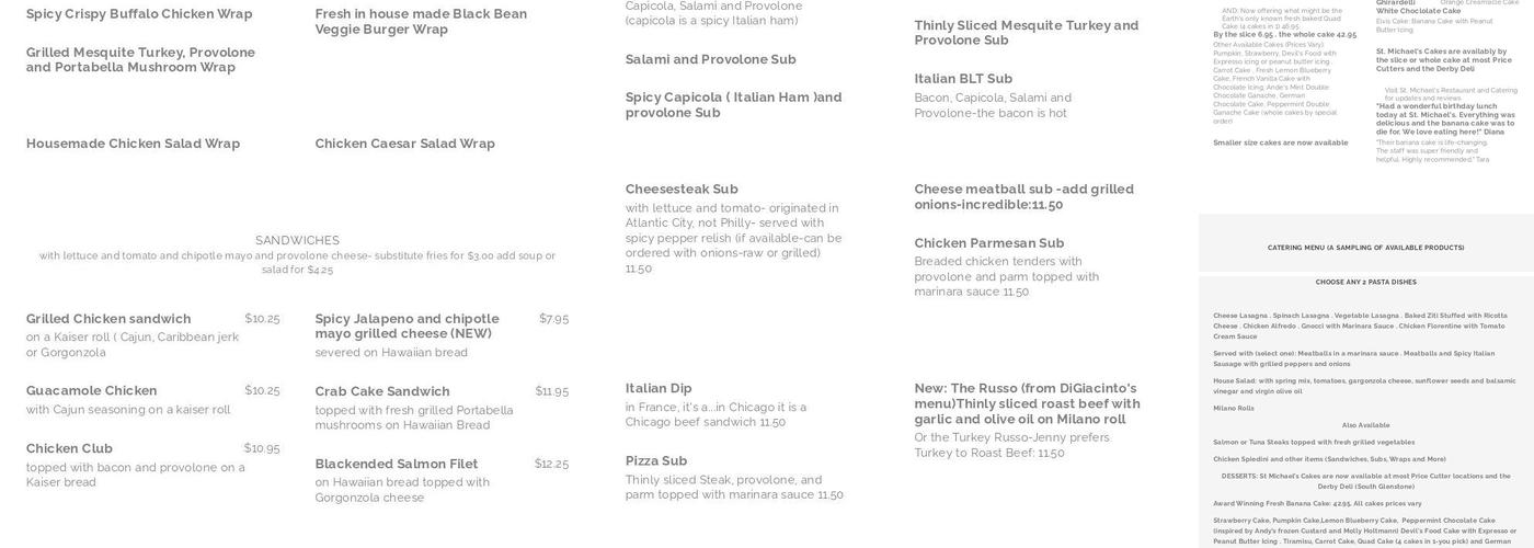 St.Michael's Restaurant and Catering Menu