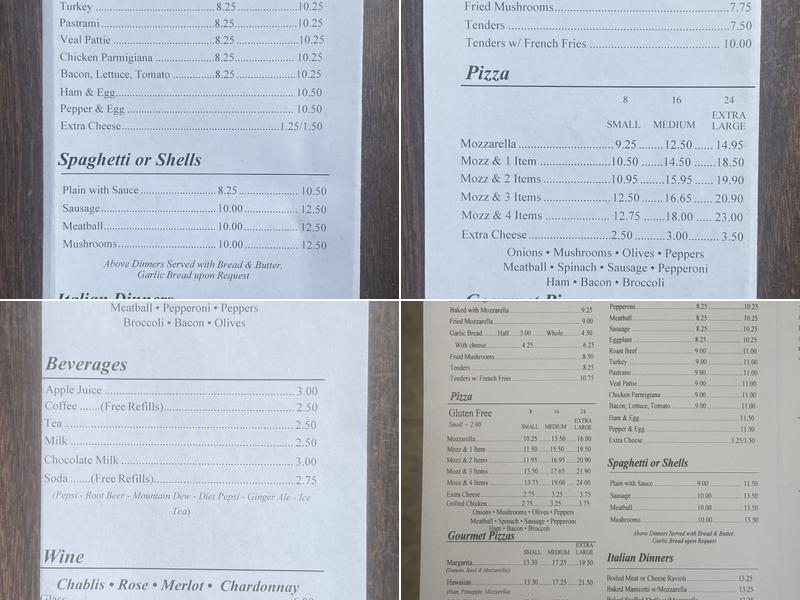 West End Pizza Menu