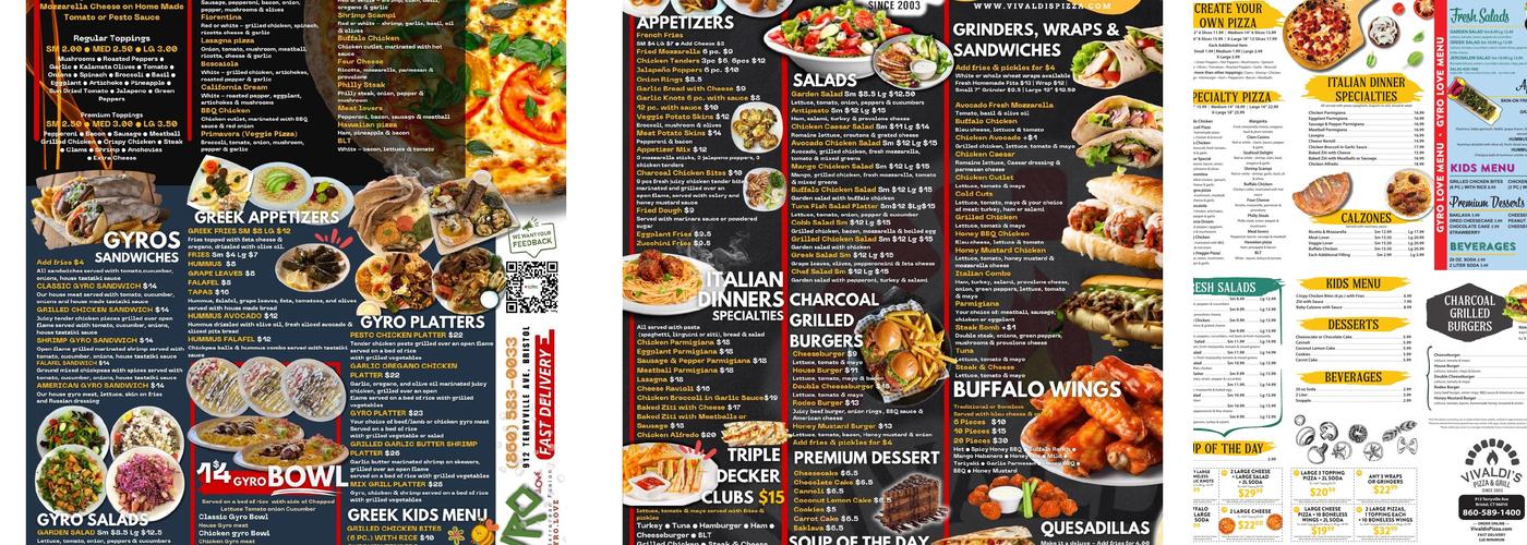 Vivaldi's Pizza Menu