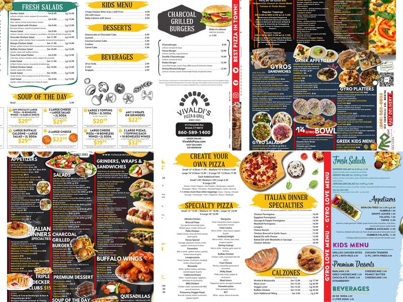 Vivaldi's Pizza Menu
