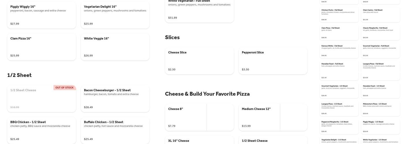 People's Choice Menu