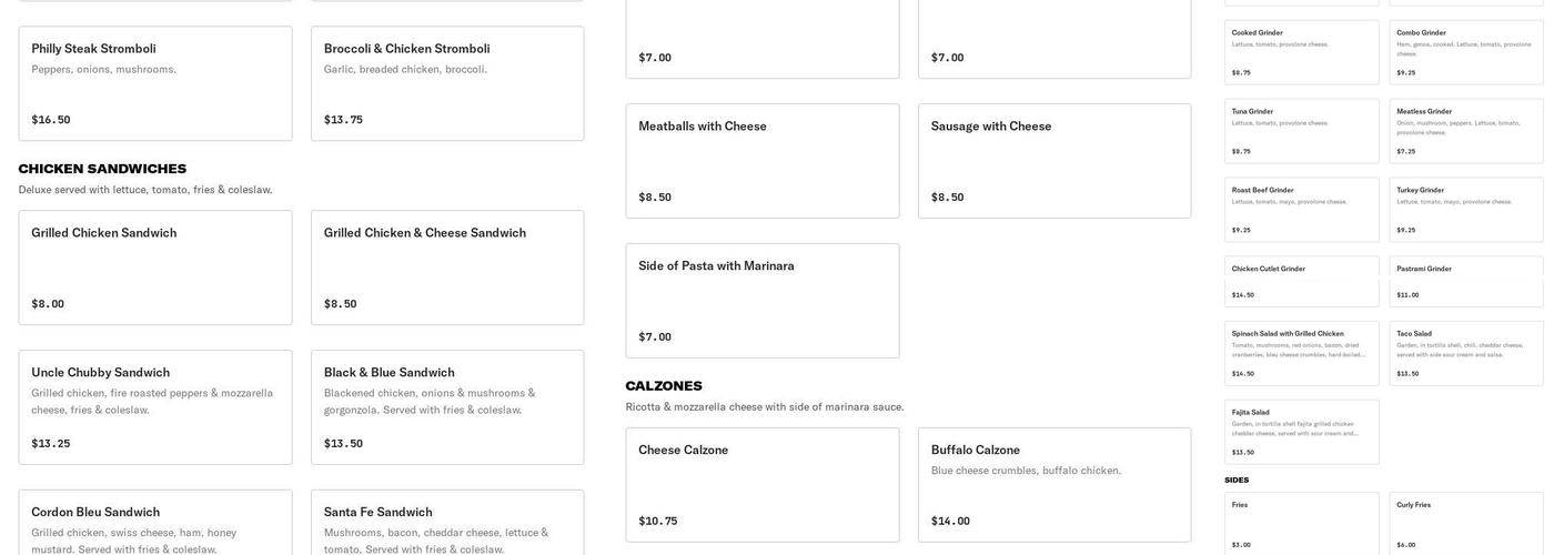 Pavilion Restaurant Menu