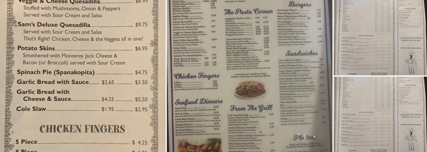 Uncle Sam's Restaurant Menu