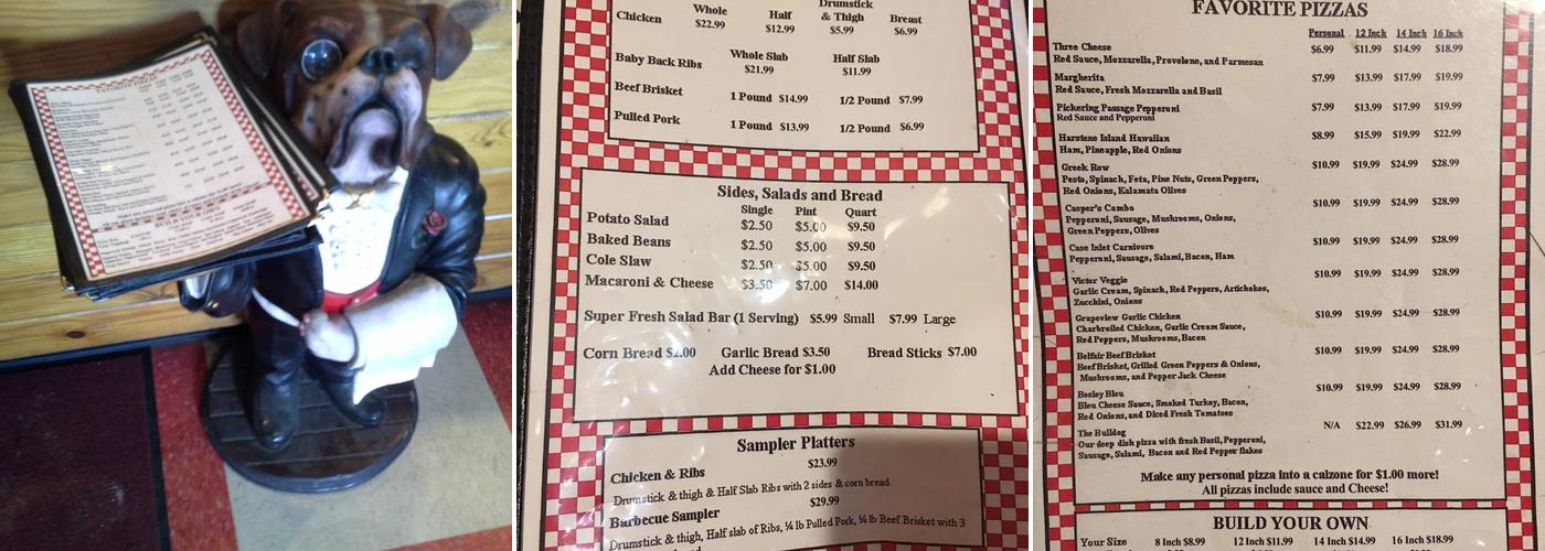 Casper's Pizza Menu