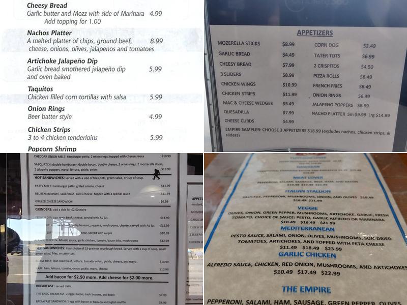 Empire Pizza Menu
