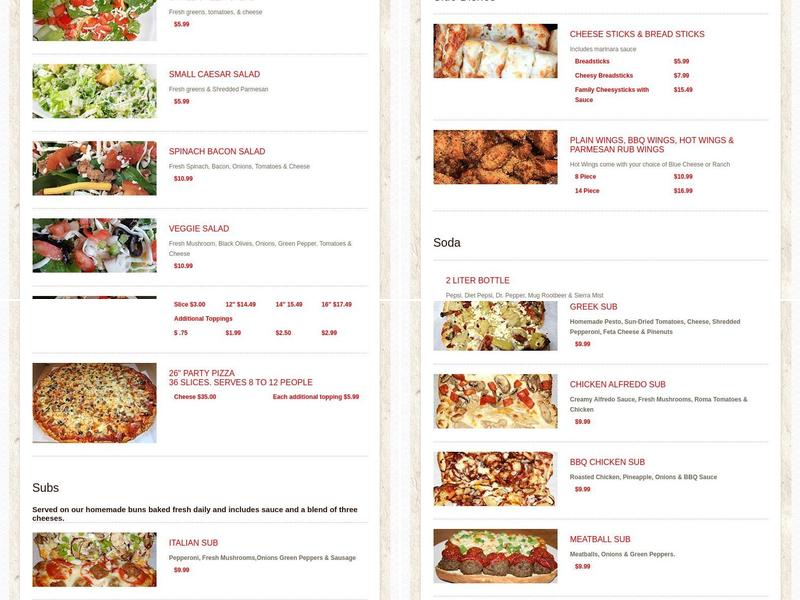 Seabeck Pizza Belfair Menu