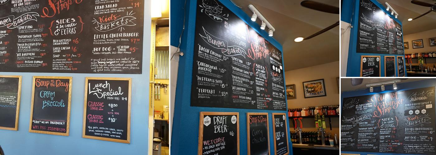 The Gourmet Burger Shop Menu