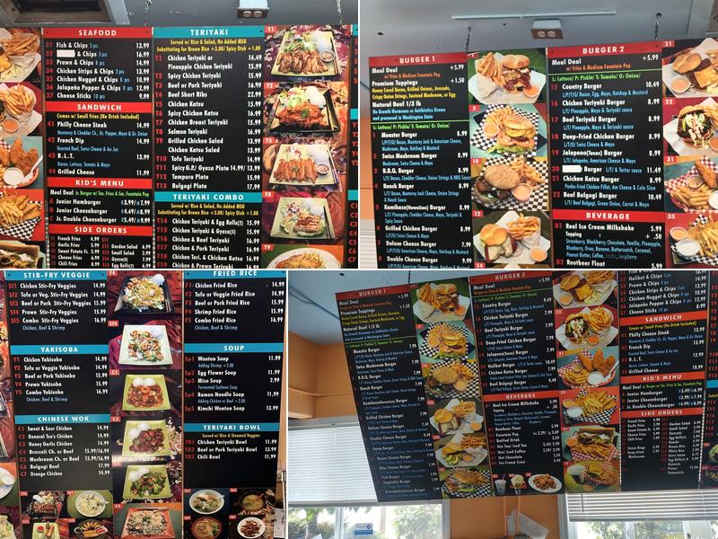 Monster Burgers Menu