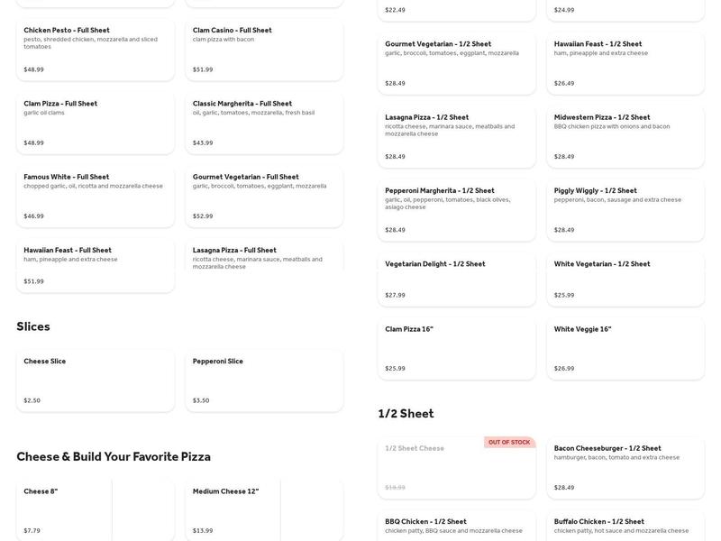 People's Choice Menu