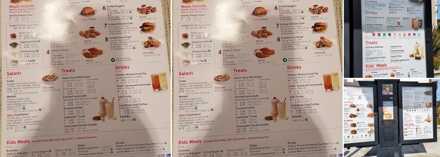 Chick-fil-a Menu
