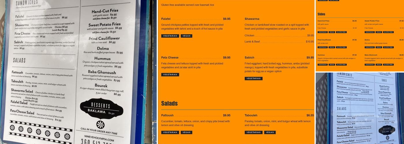 Nineveh Assyrian Menu