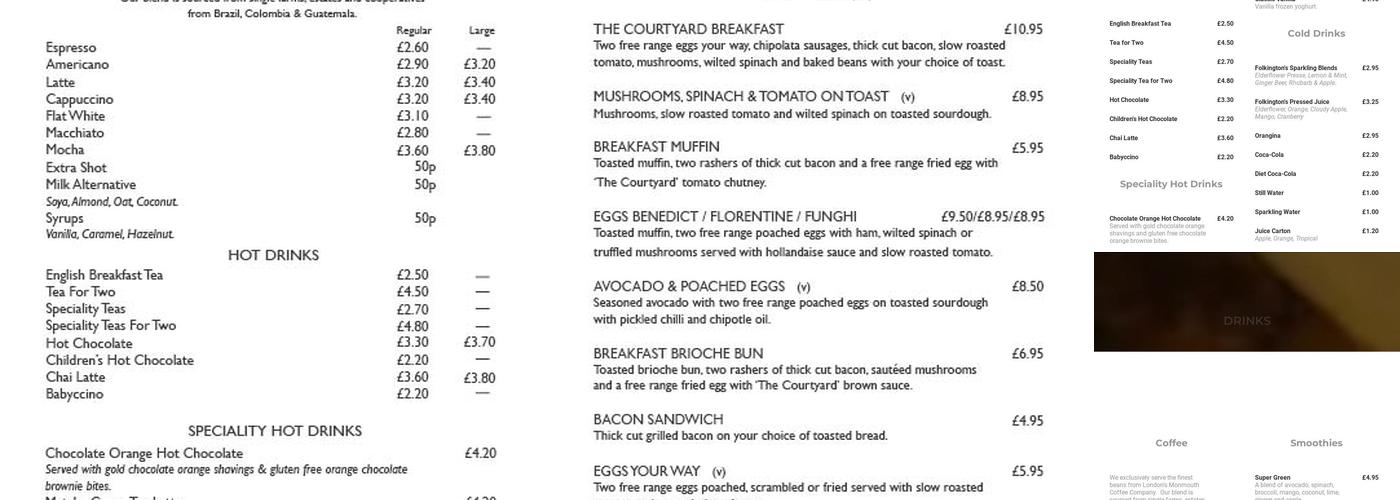 The Courtyard Menu