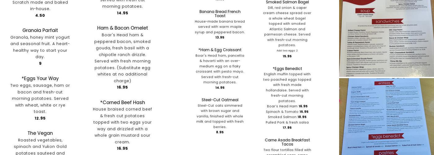 Devoted Kiss Cafe Menu