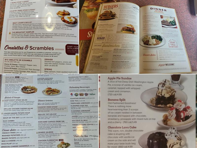 Shari's Cafe and Pies Menu