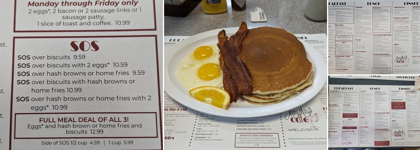 Mary Mary's Cafe Menu