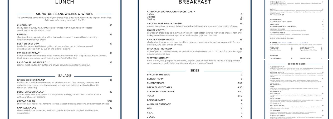 Dry Fly Café Menu