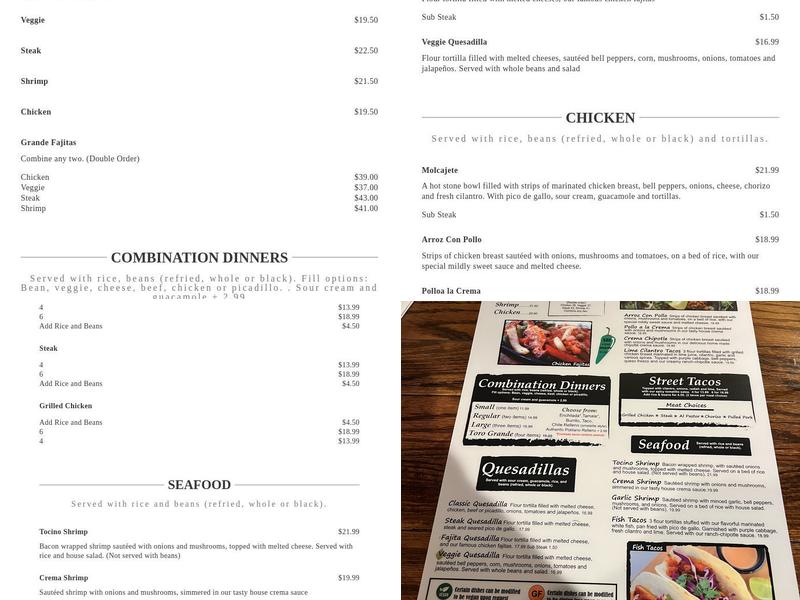 El Toro Mexican Restaurant & Cantina Menu