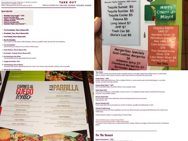 Mazatlan Restaurants Inc Menu
