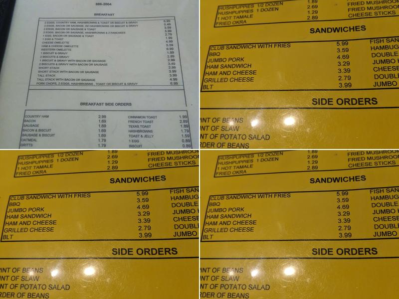 Ole Hickory BBQ Menu