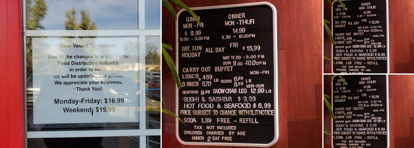 Main Chinese Buffet Menu