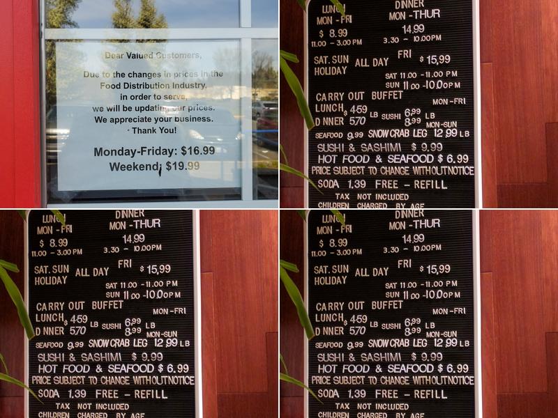 Main Chinese Buffet Menu