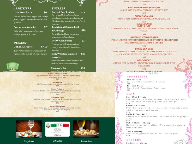 Pagliacci's Restaurant Menu