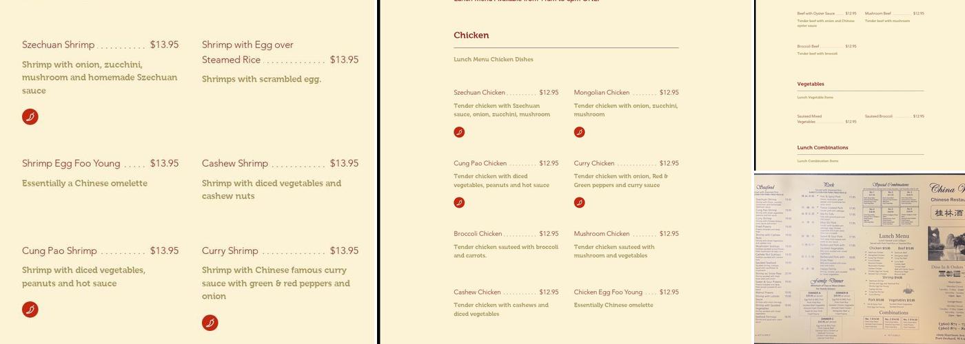 China West Menu