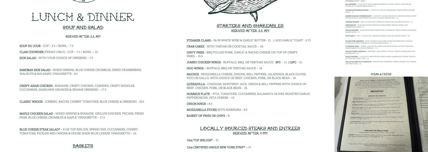 Browns Point Diner Menu