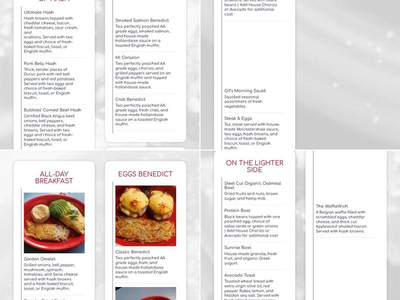 Madison Diner Menu