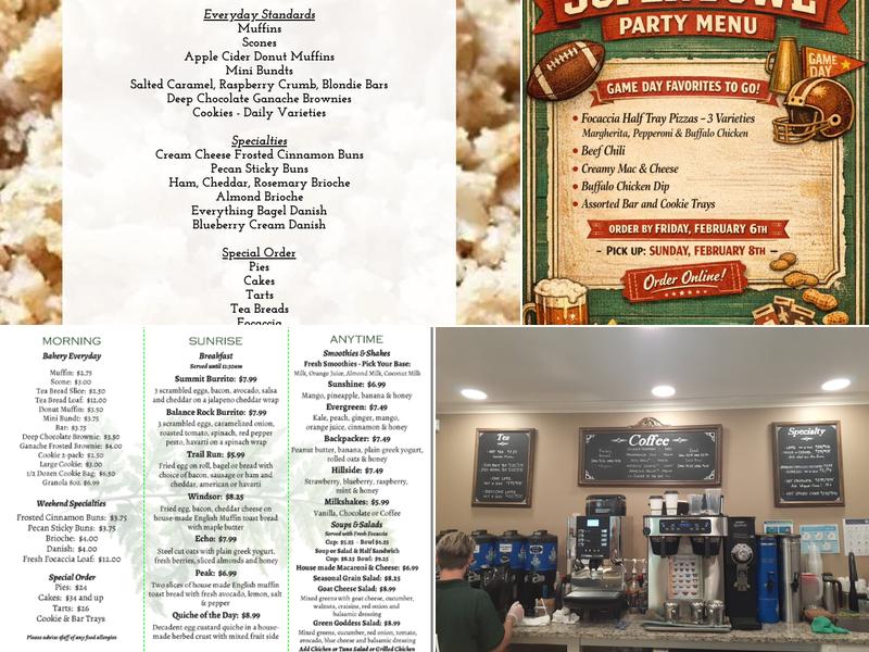 Mountainside Bakery & Cafe Menu