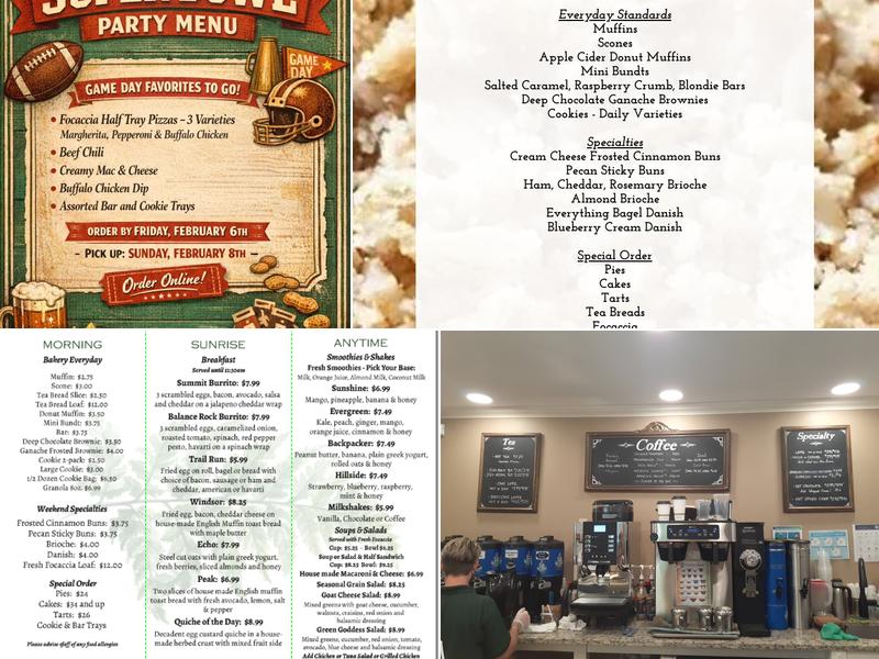 Mountainside Bakery & Cafe Menu